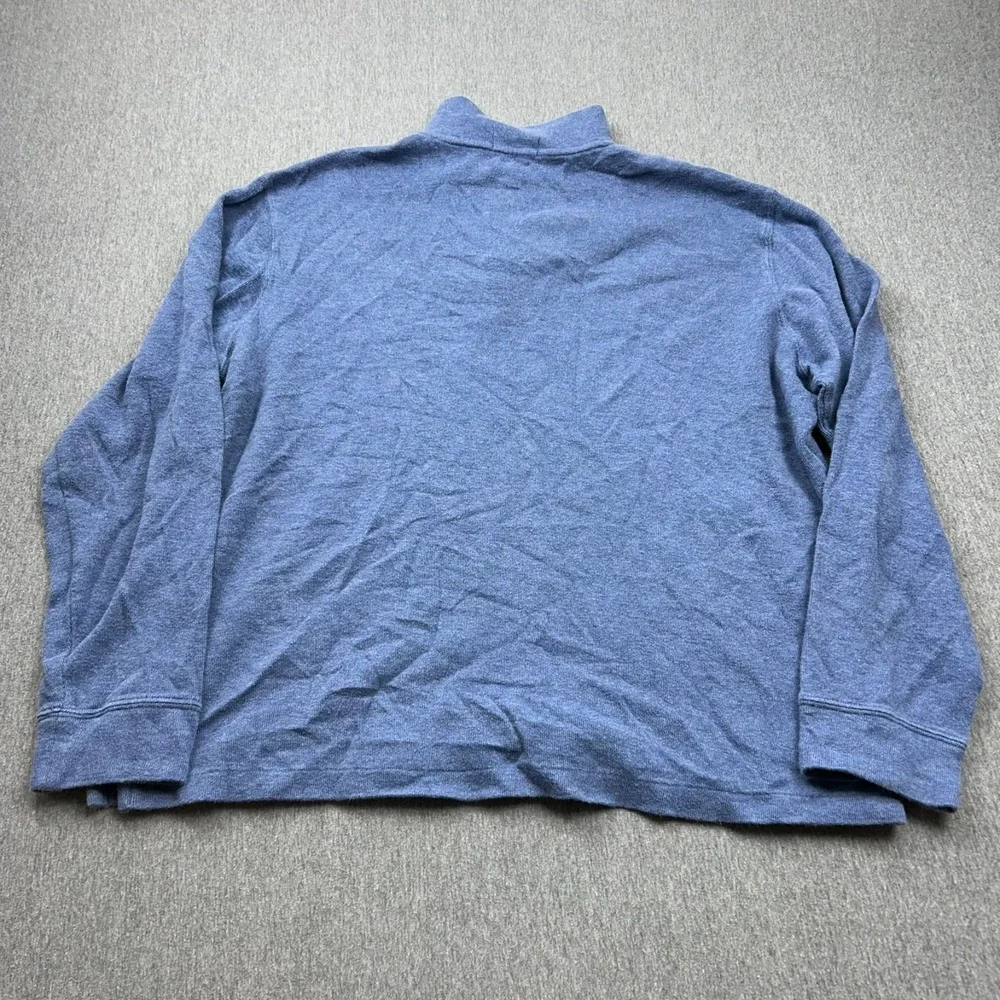 Polo Ralph Lauren Estate Rib 1/4 Zip‎ Sweater Mens Large Blue Long Sleeve